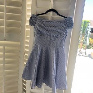 Stripe off shoulder dress